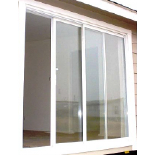 Sliding Glass Door Three-Panel Layout with Wide Trim Design