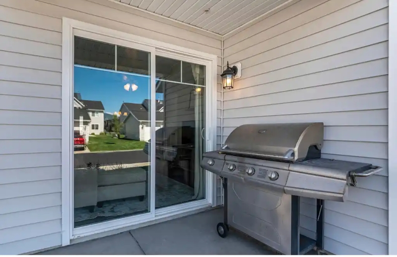 Sliding Glass Door with Decorative Multi-Lite Top Grids