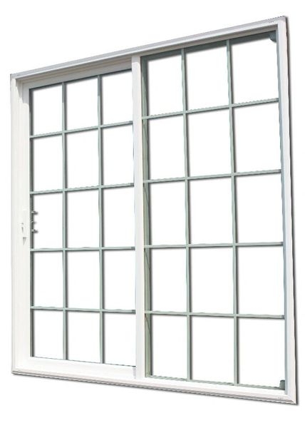 Sliding Patio Door Decorative Grids Traditional Style Matte Finish