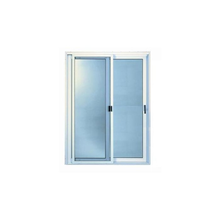 Sliding Patio Door Frame with Black Hardware and Integrated Screen