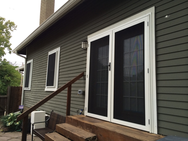 Sliding Screen Doors White Framed Double Sliding Entry Olive Siding