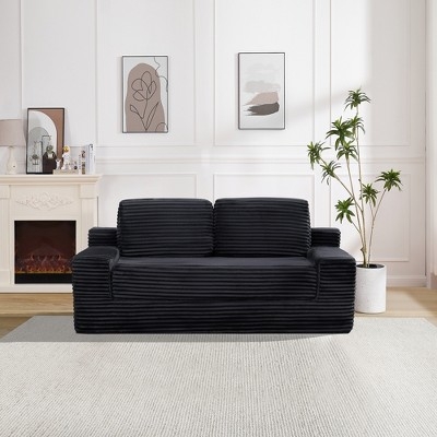 Sofa Boneless Design Corduroy Texture Low Profile Minimalist Styling