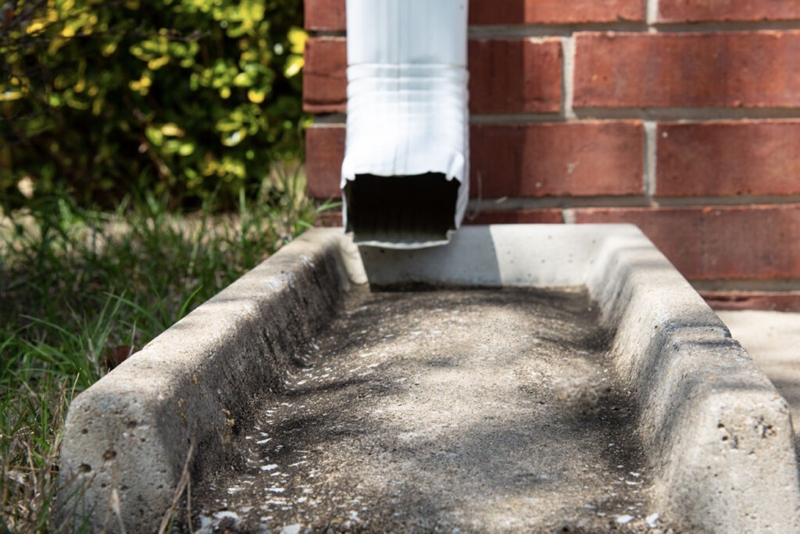 Splash Block Concrete Downspout Trough Design with Textured Finish