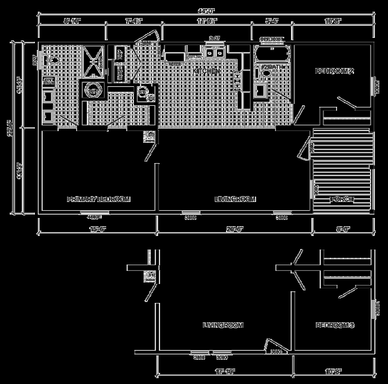 Split Bedroom Floor Plan Peninsula Kitchen Integrated Porch