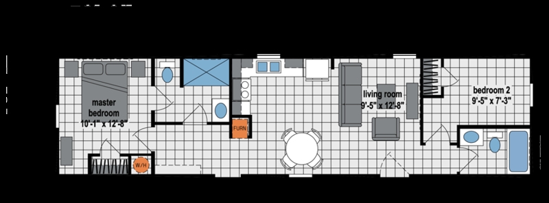 Split Bedroom Floor Plan with Galley Kitchen