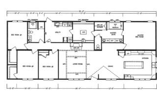 Split Bedroom House Design, 76-Foot Width Open Living Hub