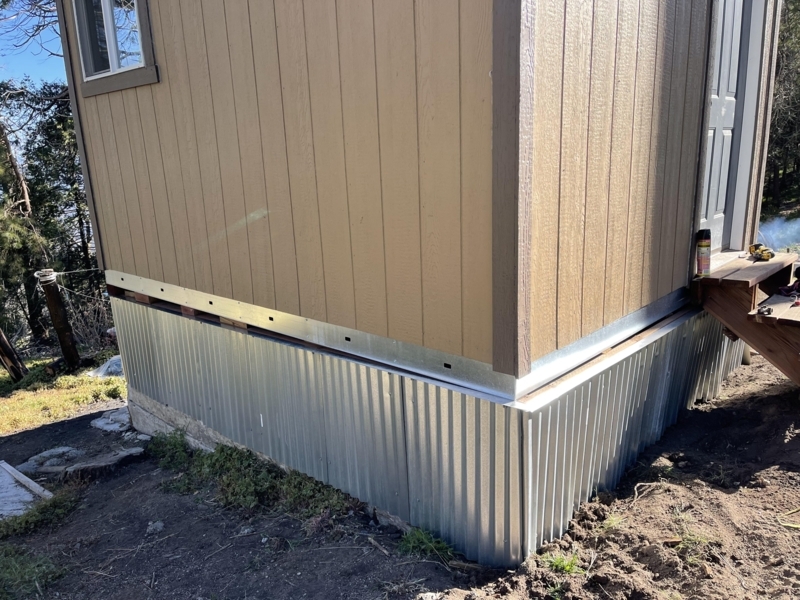 Storage Shed Skirting: Galvanized Corrugated Metal Foundation Cover