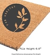 Thick Doormat Botanical Emblem Coir Pile Earthy Entryway