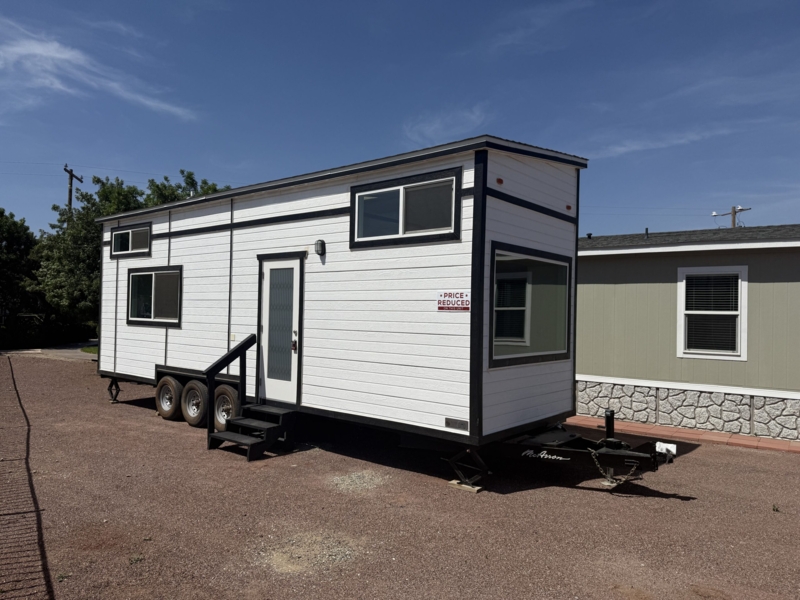 Tiny Home on Triple Axle Trailer with High-Contrast Exterior