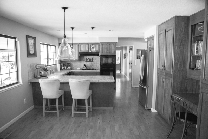 Traditional Kitchen Island with Seating and Tiled Countertops