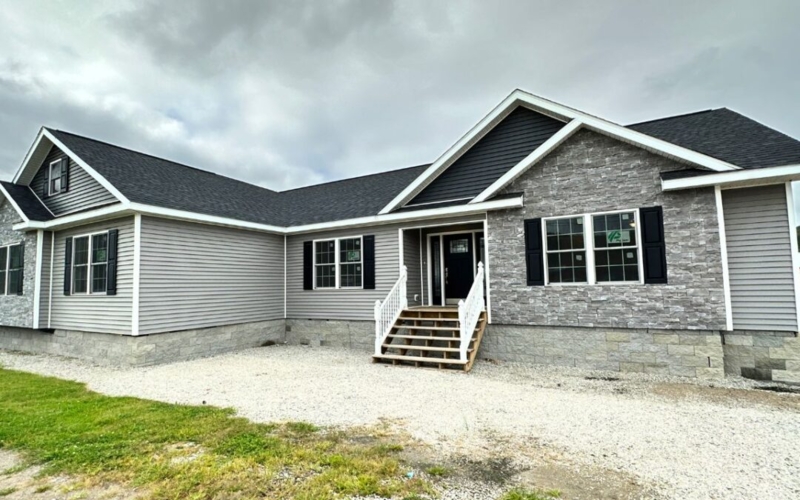 Triple Wide Mobile Home with Stone Veneer Accents