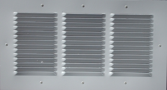 Vent Cover Insert with White Horizontal Louvers for Airflow