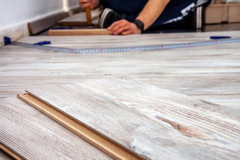 Vinyl Plank Flooring Weathered Gray Wood Plank Design Matte Finish