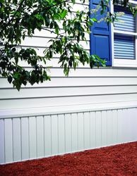 Vinyl Skirting Solid Surface White Ribbed Texture Clean Exterior