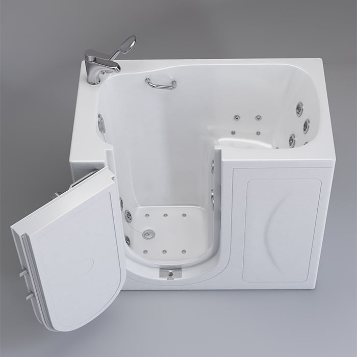 Walk In Bathtub with Outward Swinging Door and Hydrotherapy Jets