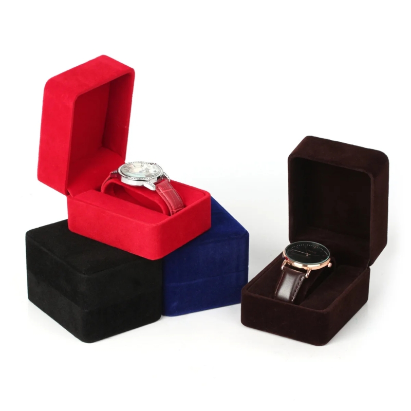 Watch Box Classic Velvet with Rounded Corners and Internal Cushion
