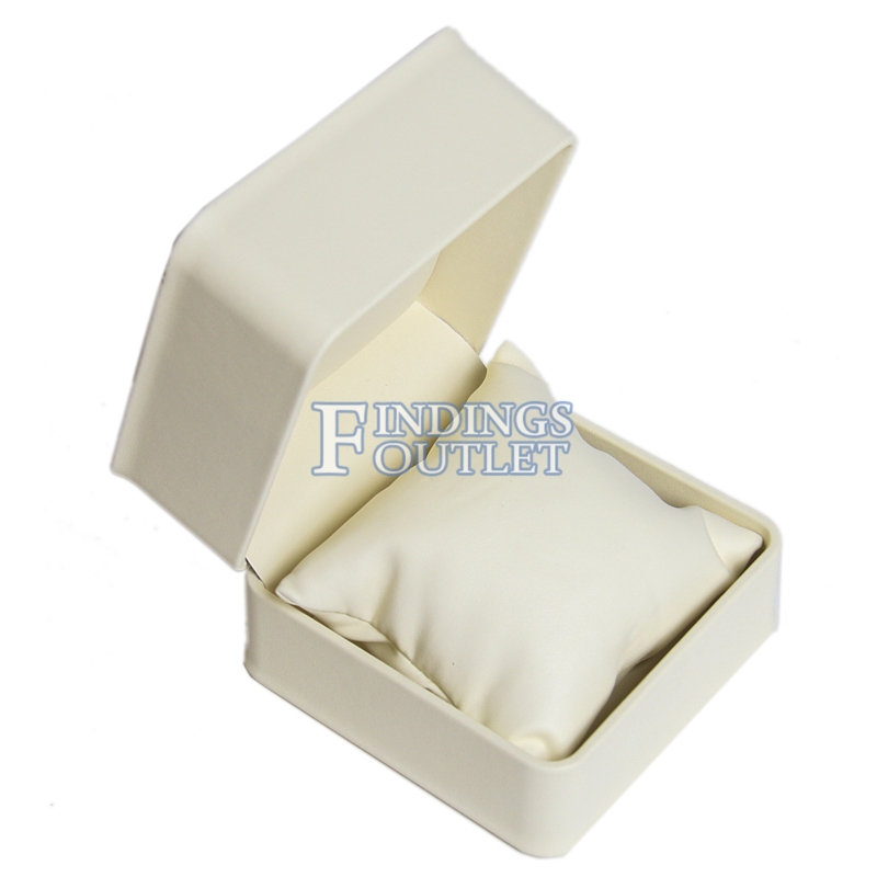 Watch Box Cream Leatherette Rounded Corners Single Slot