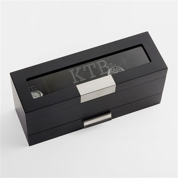 Watch Box with Personalized Monogrammed Glass Display Lid