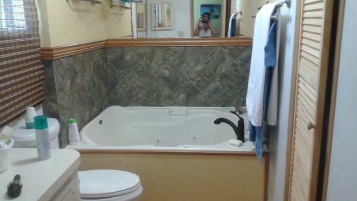 Whirlpool Bathtub in Alcove Setting with Diagonal Stone Tile