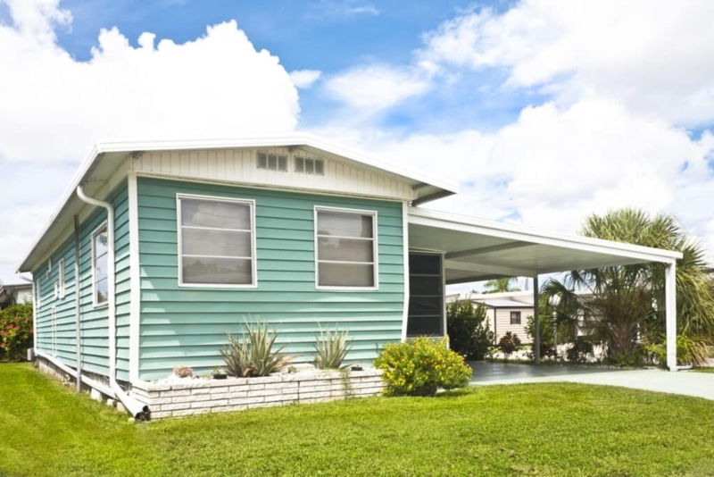 White Aluminum Attached Carport for Mobile Home