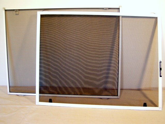 White Frame Window Screen Replacement with Pull Tabs, Insect Mesh