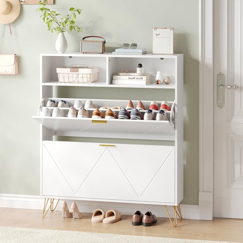 White Cabinet All Shoe Storage