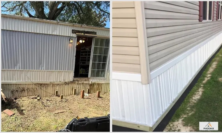 White Vinyl Exterior Panels For Mobile Home Skirting Replacement