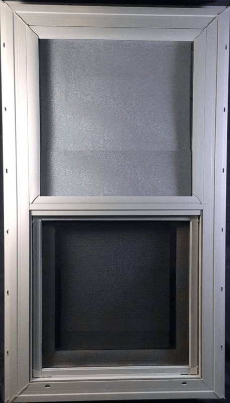 Window with Frosted Upper Pane, Lower Tilt Sash, and Mounting Flange