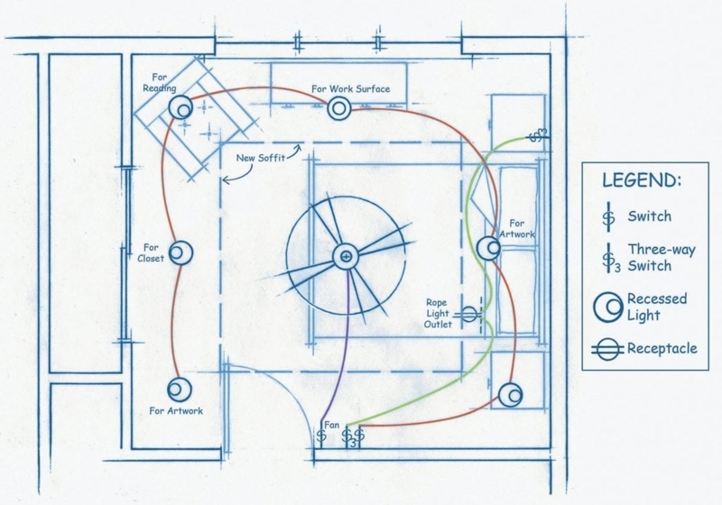 Wiring Diagram Recessed Light Placement Bedroom Electrical Wiring Plan