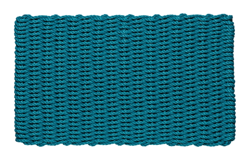 Woven Doormat Teal Rope Material Nautical Entryway Mat Braided