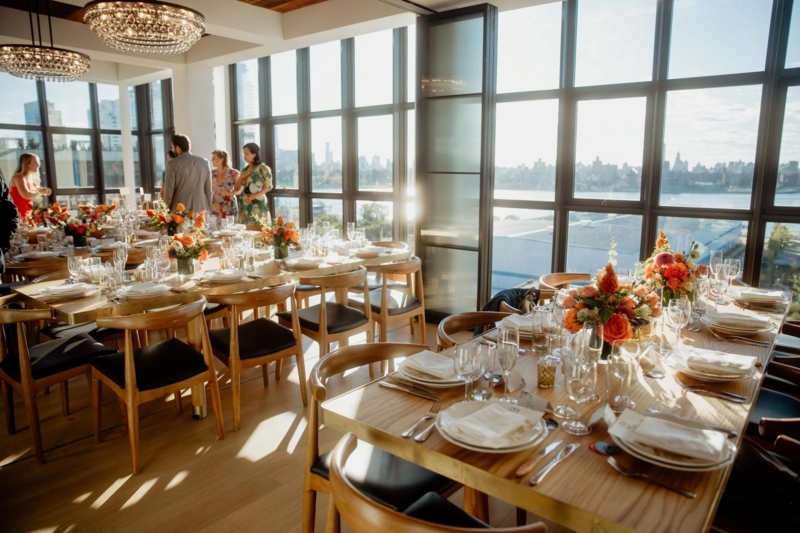 Airy Dining Room City View: Floor-To-Ceiling Windows Mid Century Chairs