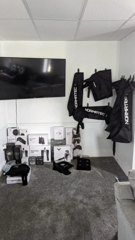 Athletic Recovery System With Wall Mounted Gear Hooks