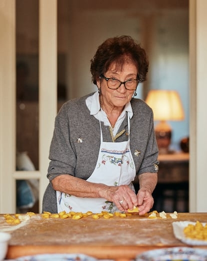 Authentic Italian Kitchen Scene: Handmade Pasta Station on Wood Table