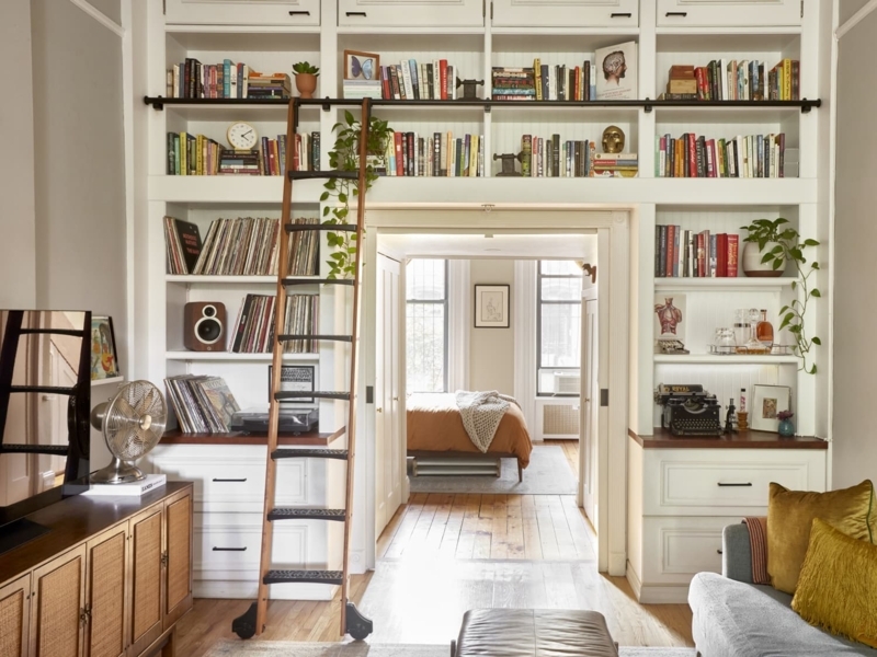 Built-in Library System: Rolling Ladder and Doorway Surround