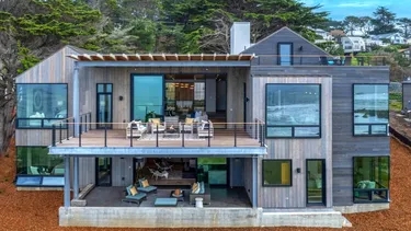 Contemporary House Exterior: Weathered Wood Siding & Decks