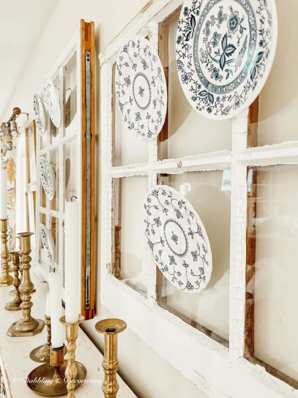 Decorative Plates: Salvaged Window Display, Distressed Frames, Shabby Chic