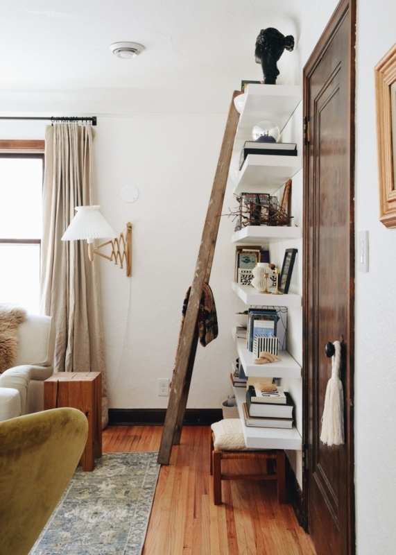 Floating Shelves Vertical Stack Small Space Nook Accordion Lamp