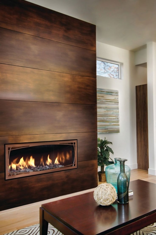 Gas Fireplace Horizontal Panel Wall Decorative Grate Linear Form