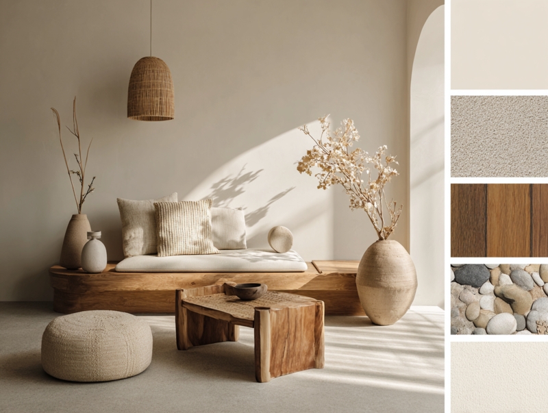 Japandi Living Room Inspiration Low Profile Daybed Woven Texture