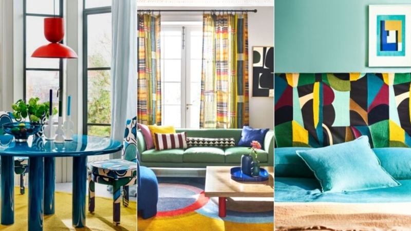 Maximalist Moodboard: Saturated Colors and Bold Geometric Graphics