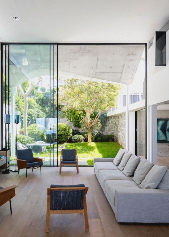 Minimalist Living Room with Floor-to-Ceiling Windows