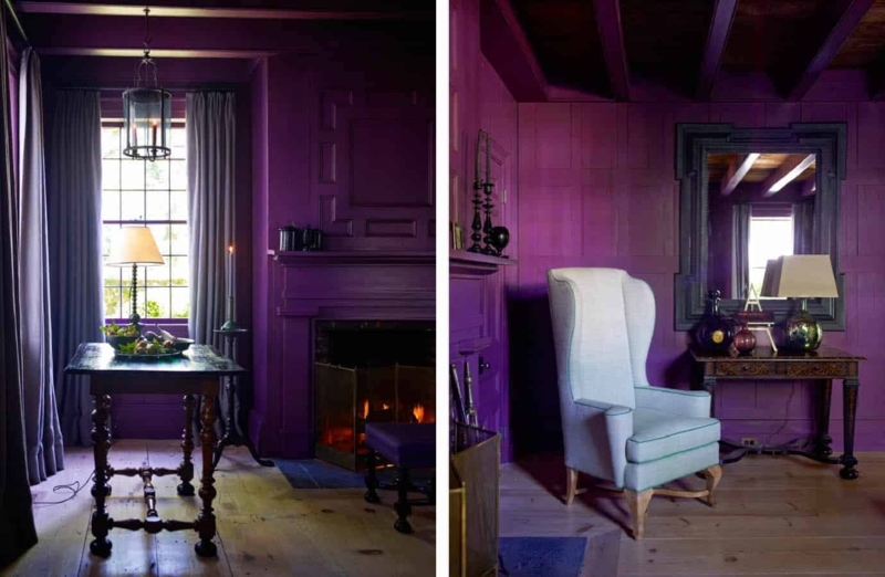 Monochromatic Wall Design with Paneled Walls in Jewel Tones