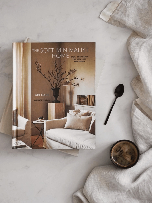Neutral Aesthetic Flat Lay with Minimalist Book, Linen & Marble Surface.