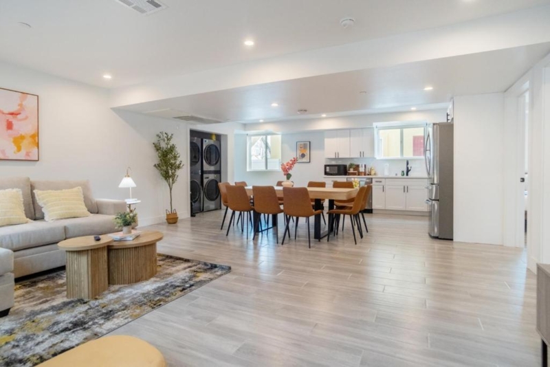 Open Plan Living Area with a Fluted Coffee Table