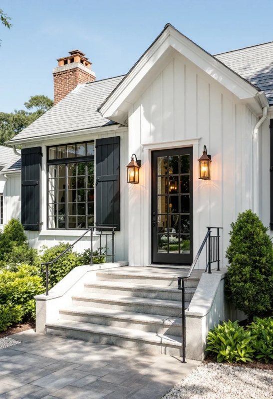 Outdoor Copper Lantern Lighting Board And Batten Siding