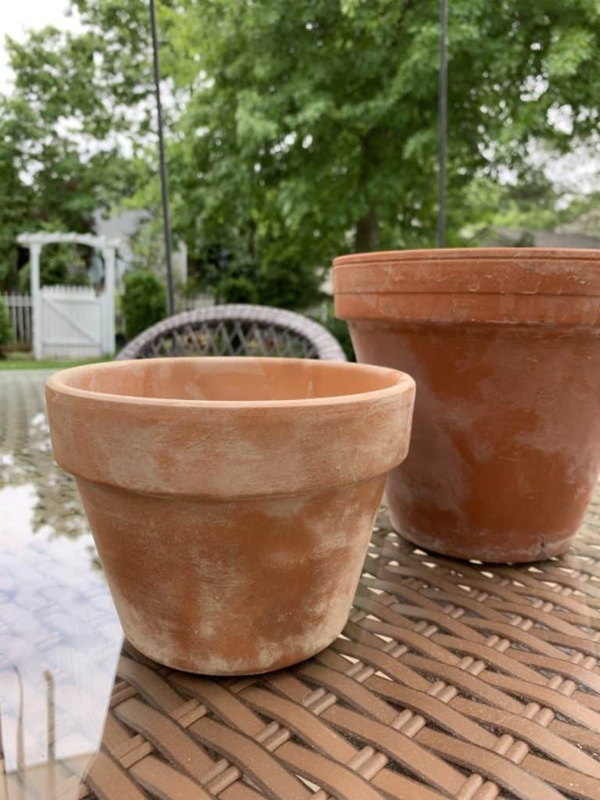 Planter Mineral Residue Look Aged Patina Distressed Whitewash Cottage