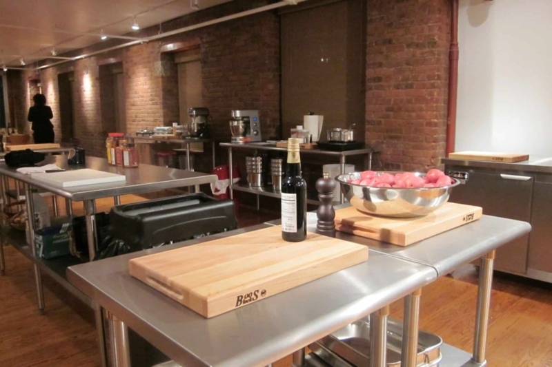 Stainless Steel Island Prep Stations: Thick Wooden Butcher Block Boards