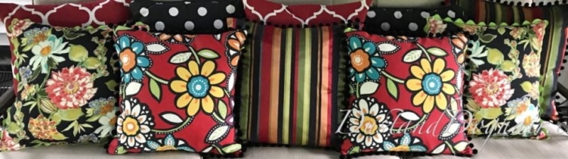 Throw Pillows Pom Pom Trim Multi Pattern Layering Eclectic