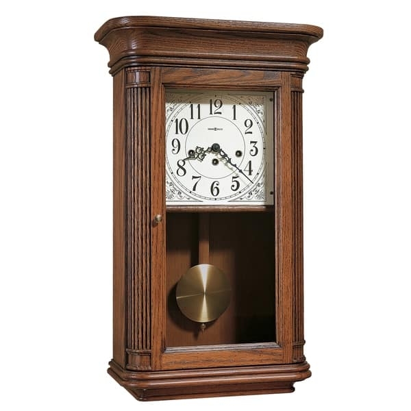 Traditional Rectangular Wall Clock with Fluted Columns
