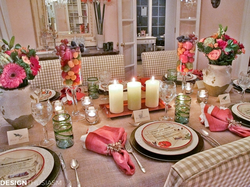 Tuscan Country Tablescape with Gingham Check Chairs